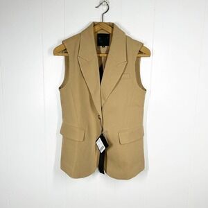 NEW Mina Self Camel Button Front Vest Small